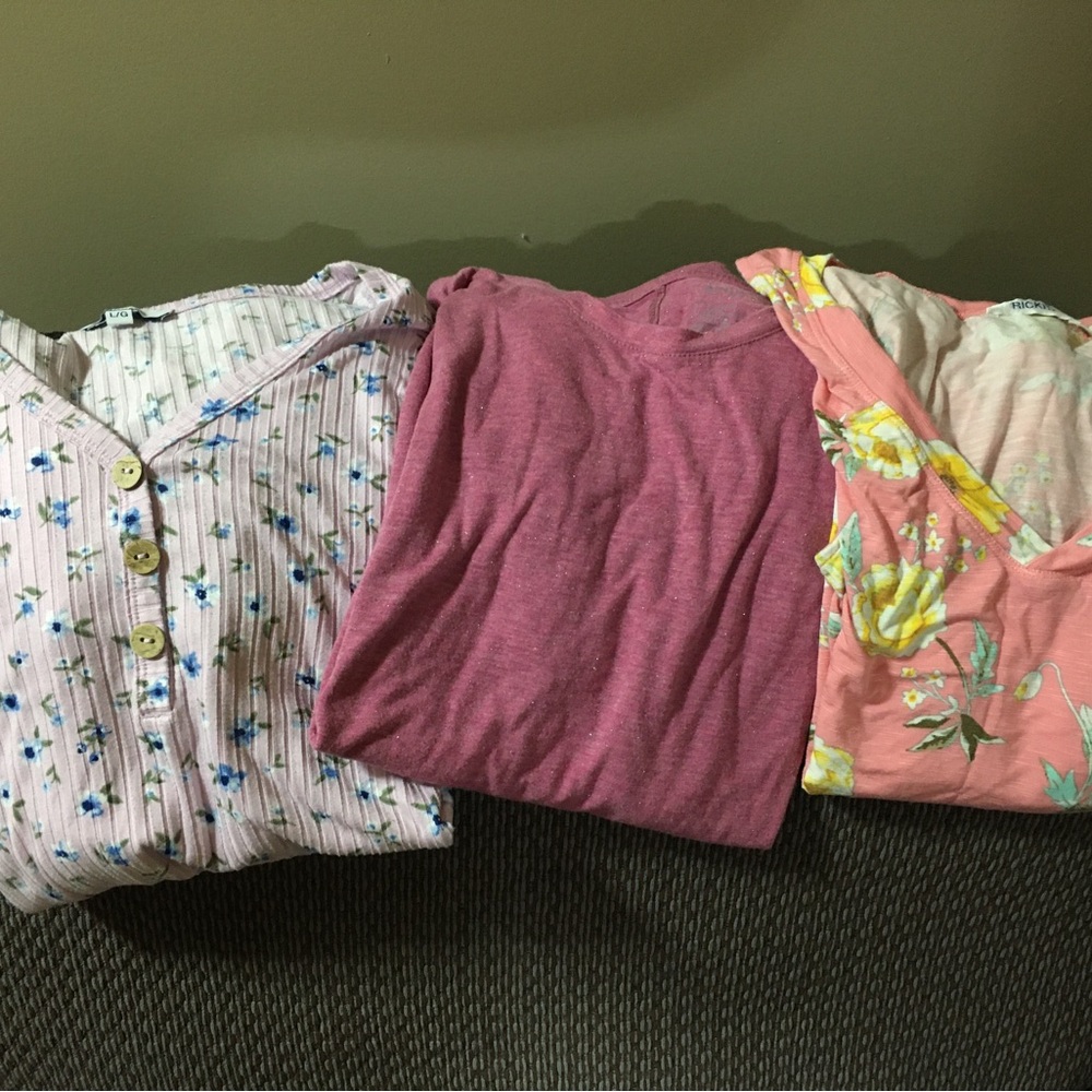 Floral and Pink Ladies Shirt Lot